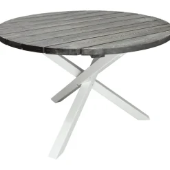 Scottsdale matbord Ø112 cm - Shabby Chic Grå/Vit + Textilskydd för utemöbler