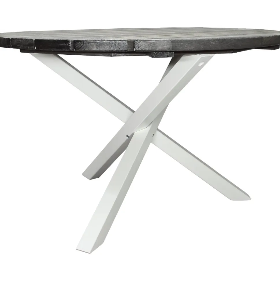 Scottsdale matbord Ø112 cm - Shabby Chic Grå/Vit + Textilskydd för utemöbler