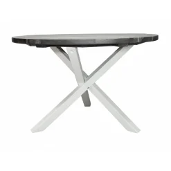 Scottsdale matbord Ø112 cm - Shabby Chic Grå/Vit + Textilskydd för utemöbler