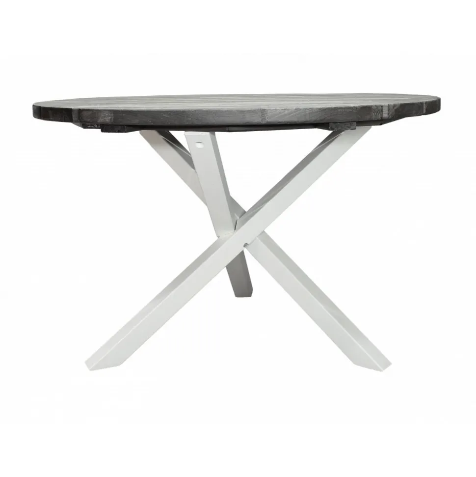 Scottsdale matbord Ø112 cm - Shabby Chic Grå/Vit + Textilskydd för utemöbler