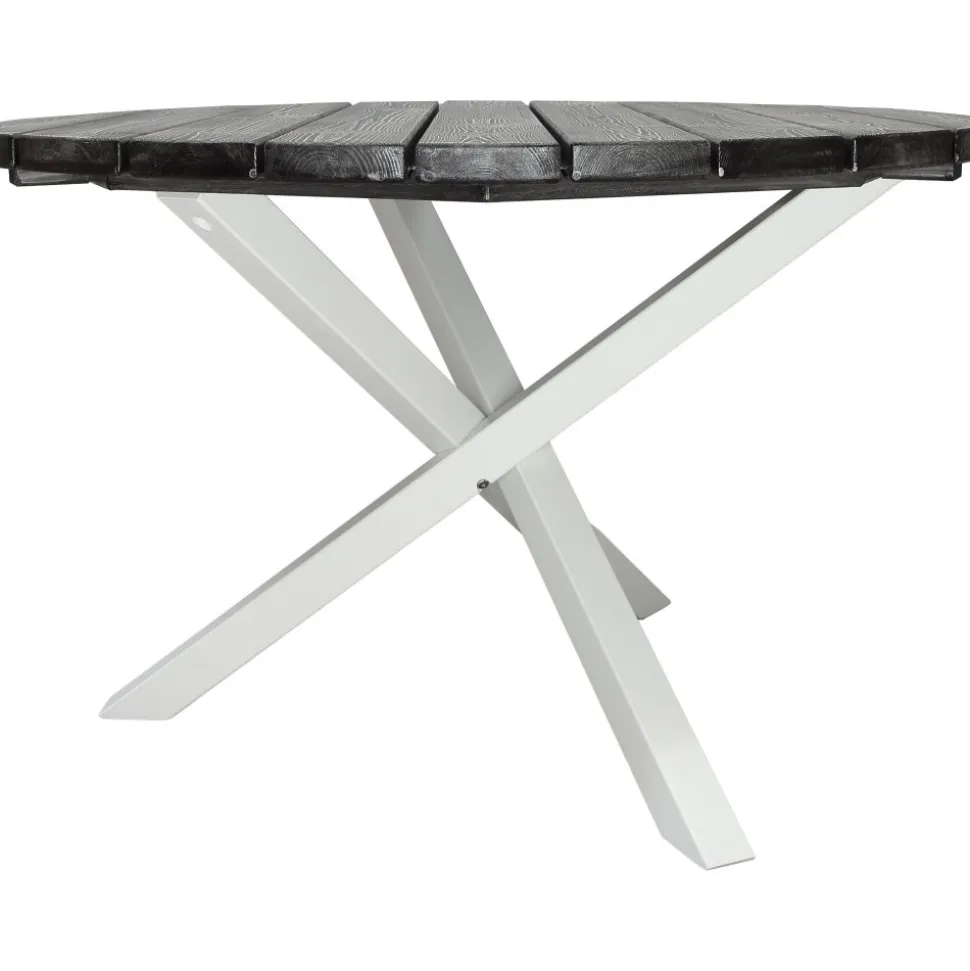 Scottsdale matbord Ø112 cm - Shabby Chic Grå/Vit + Textilskydd för utemöbler