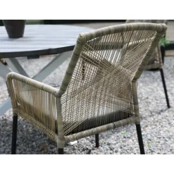 Scottsdale utematgrupp runt bord med 4 st Ystad karmstolar - Grå/Svart/Vit