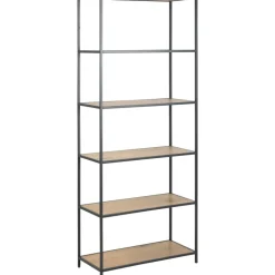 Seaford bokhylla 77x185 cm - Ek/svart