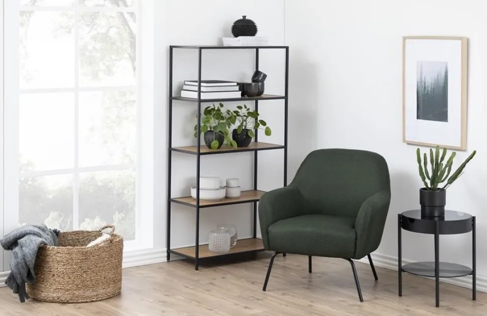 Seaford hylla 77x150 cm - Ek/svart