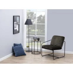 Seaford sidobord Ø40 cm - Ek/svart