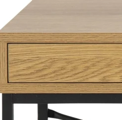 Seaford skrivbord 110 cm - Ek/svart + Möbeltassar