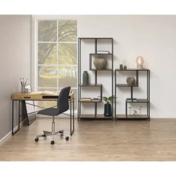 Seaford skrivbord 110 cm - Ek/svart + Möbeltassar