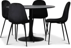 Seat matgrupp, matbord med 4 st Carisma sammetsstolar - Svart/Svart + 4.00 x Stolsdyna