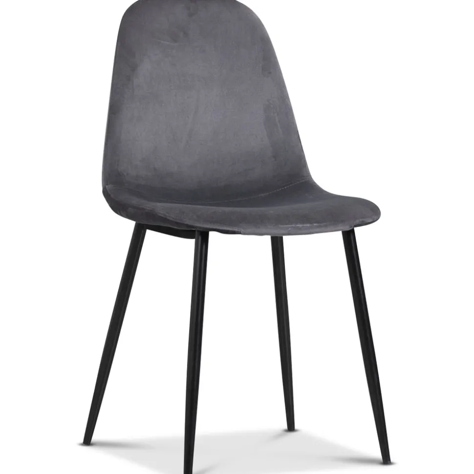 Seat matgrupp, matbord med 4 st Carisma sammetsstolar - Svart/Grå