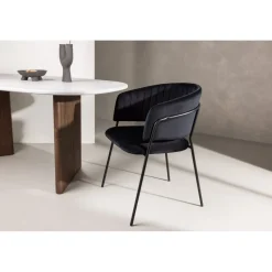 Selma matstol - Svart sammet