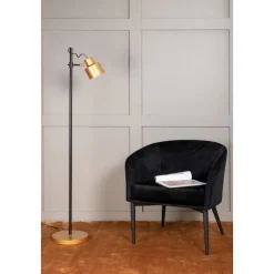 Semafor golvlampa - Svart/mässing