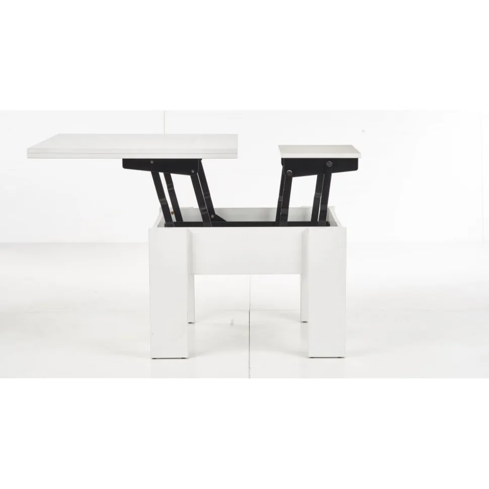 Serafin höj och sänkbart soffbord 80-160 x 80 cm - Vit