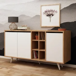 Seria skänk - Ek/vit