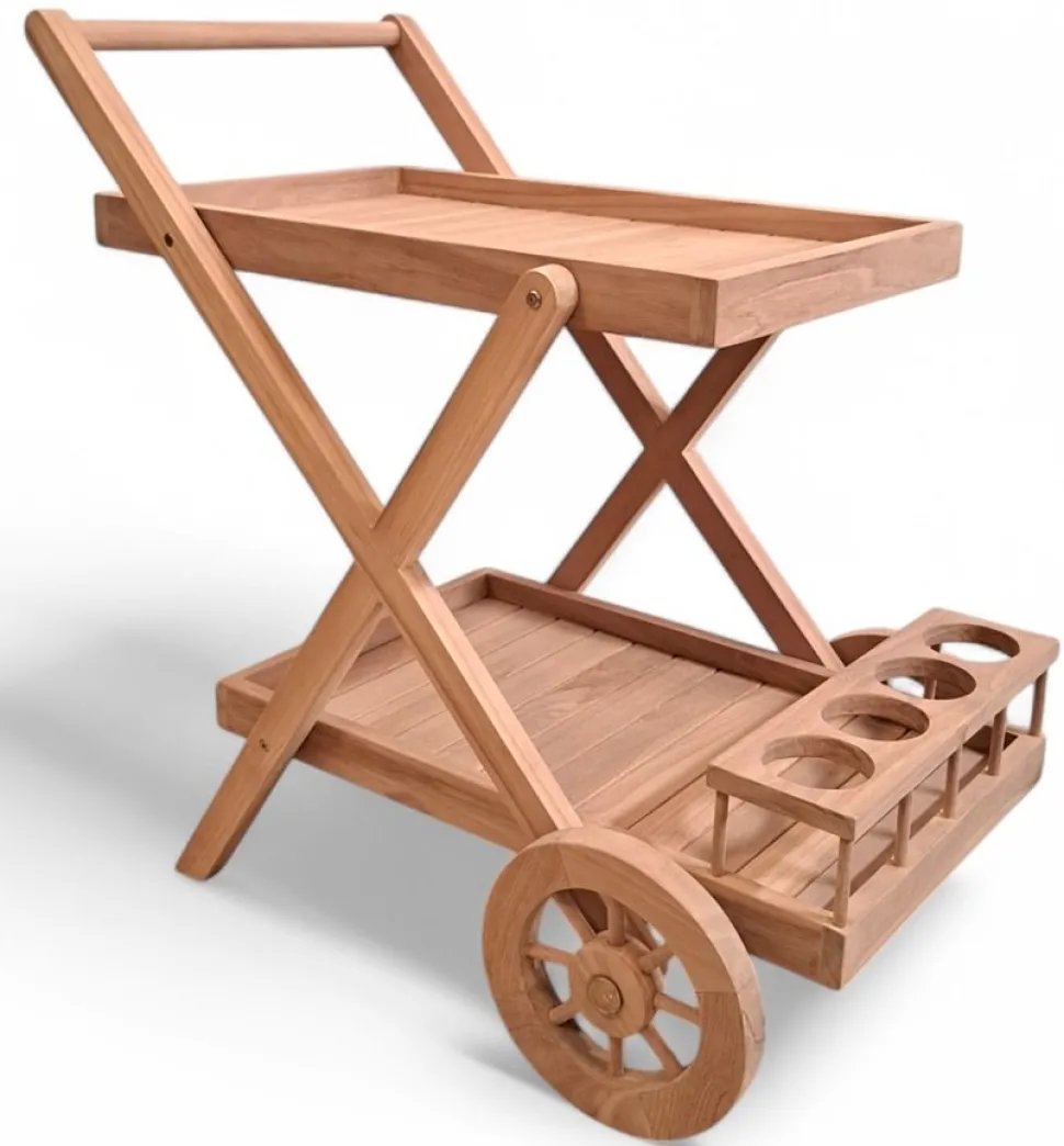 Serveringsvagn i teak - Saltö + Rengöringsmedel för utemöbler