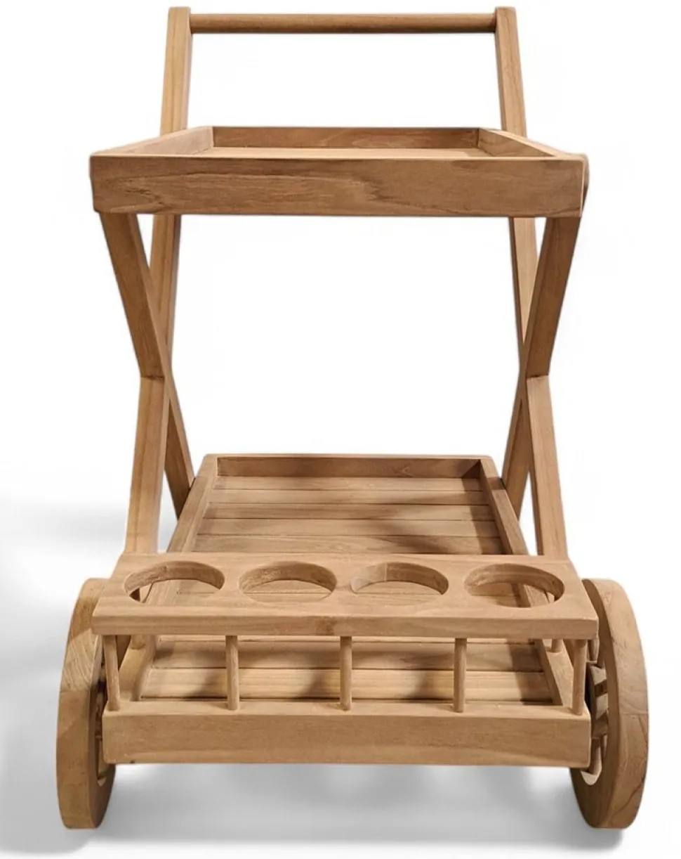 Serveringsvagn i teak - Saltö + Rengöringsmedel för utemöbler