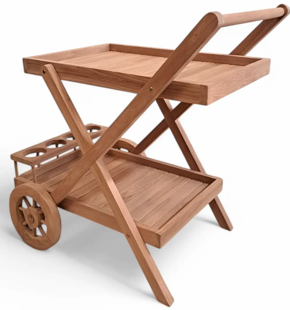 Serveringsvagn i teak - Saltö + Rengöringsmedel för utemöbler