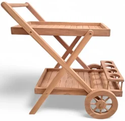 Serveringsvagn i teak - Saltö + Textilskydd för utemöbler