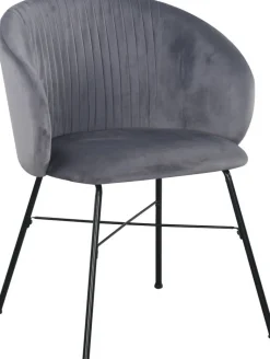 Sevilla karmstol grå sammet + Möbeltassar