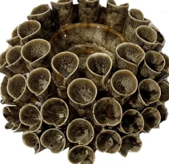 Shelly ljuslykta 12 x 12 x 7 cm - Brun