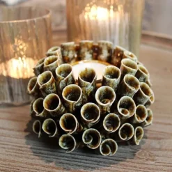 Shelly ljuslykta 12 x 12 x 7 cm - Brun