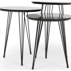 Sia satsbord Ø38 cm - Grå/svart