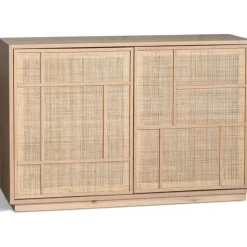 Sideboard med förvaring och rottingdörrar 120 cm bred - Stockholm