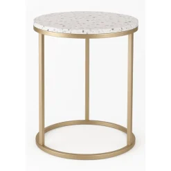 Sidobord i sten Ø50 cm - Terrazzo Cosmo