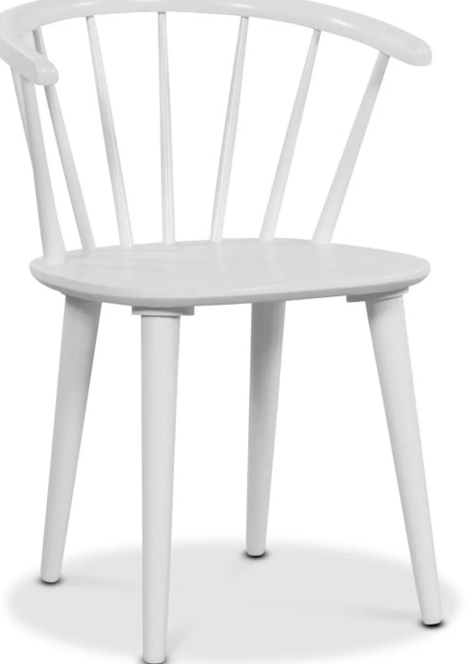 Signum matgrupp Slagbord vit/ek med 4 st vita fredrik pinnstolar med karm