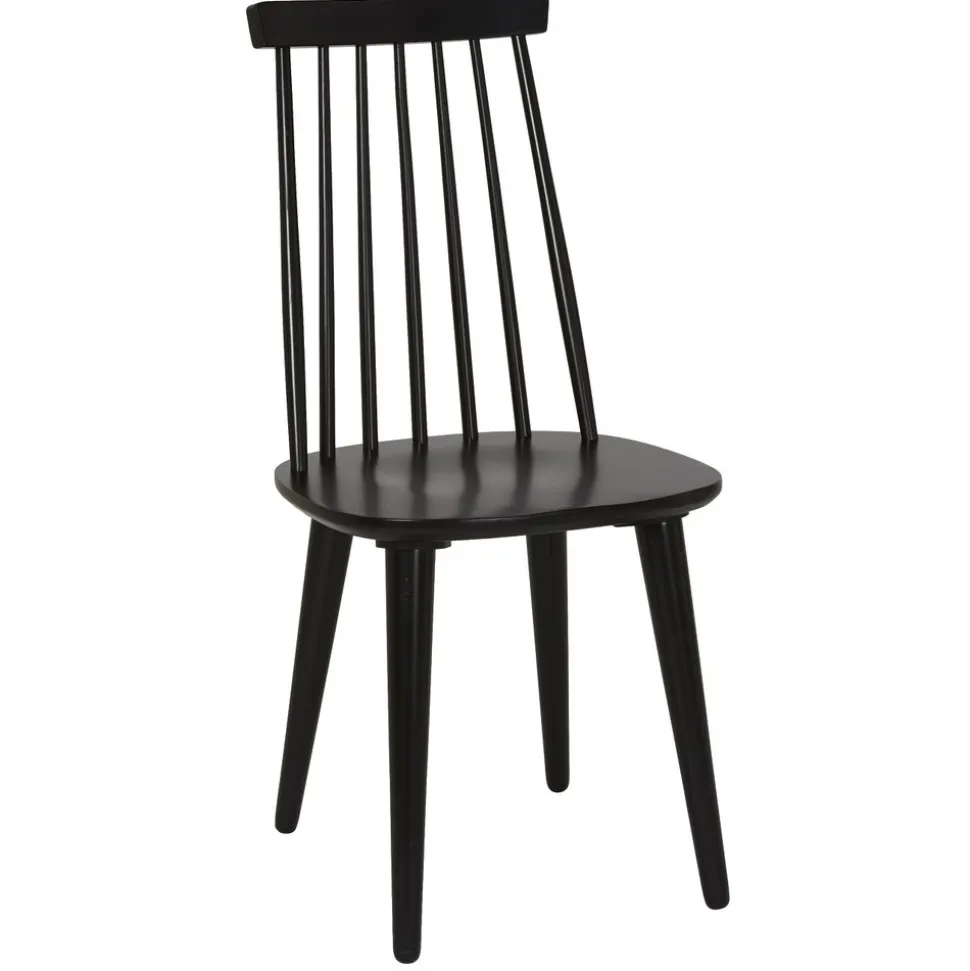 Signum matgrupp Slagbord vit/ek med 4 st svarta Dalsland pinnstolar + 4.00 x Stolsdyna