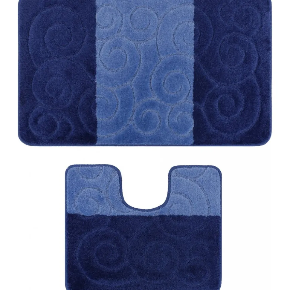 Sile badrumsmatta - Blå/mörkblå