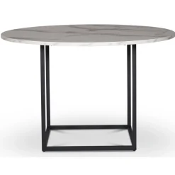 Sintorp runt matbord Ø115 cm - Vit marmor (Exklusivt laminat) + Fläckborttagare för möbler