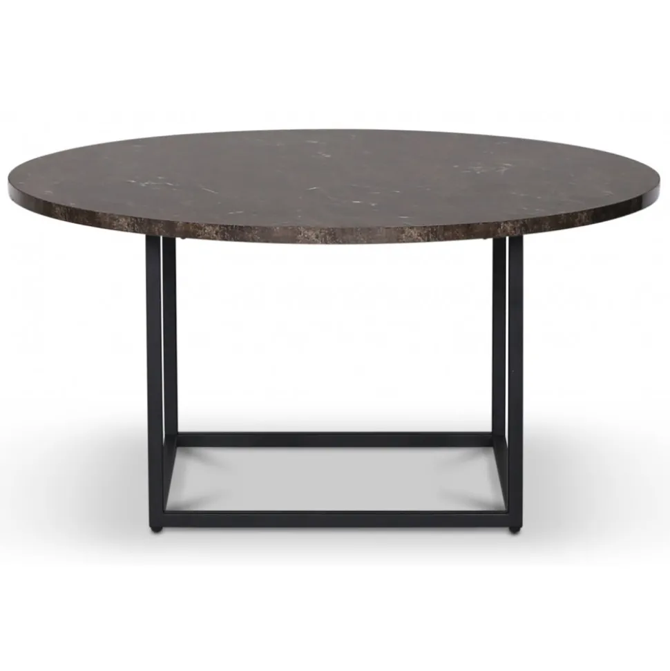 Sintorp runt soffbord Ø90 cm - Brun marmor (Exklusivt laminat) + Möbeltassar