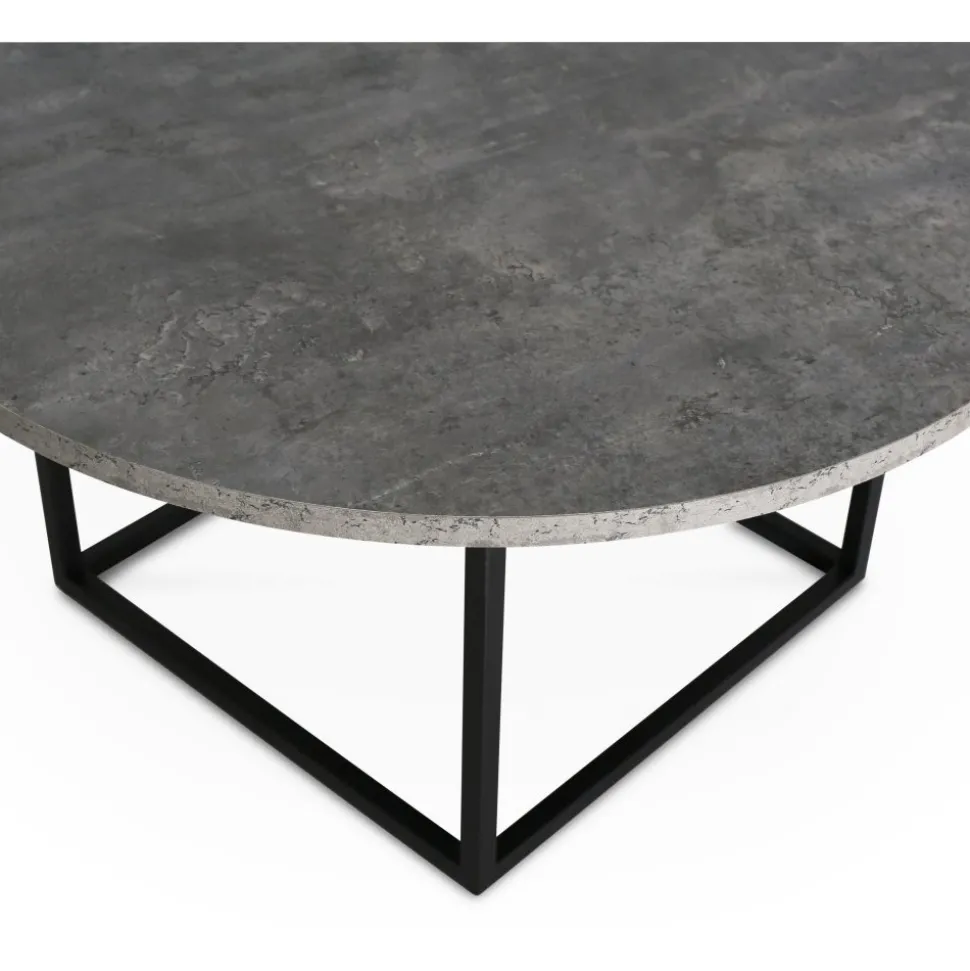 Sintorp runt soffbord Ø90 cm - Betong (Exklusivt laminat) + Textilrengöring för möbler