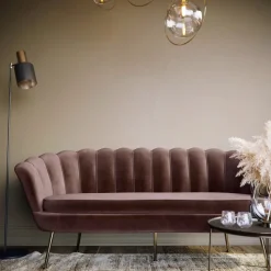 3-sits soffa i brun sammet - Kingsley