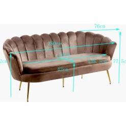 3-sits soffa i brun sammet - Kingsley