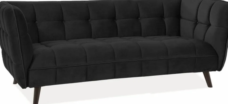 3-sits soffa i svart sammet