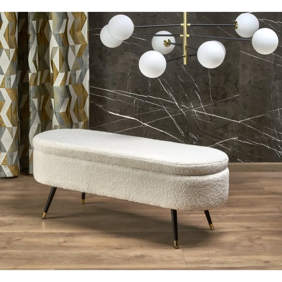 Sittbänk med förvaring offwhite 120 cm bred