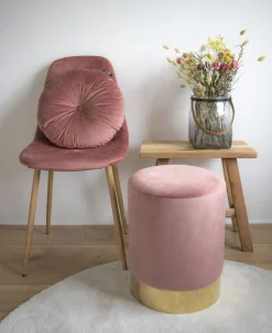 Sittpuff - Rosa/mässing