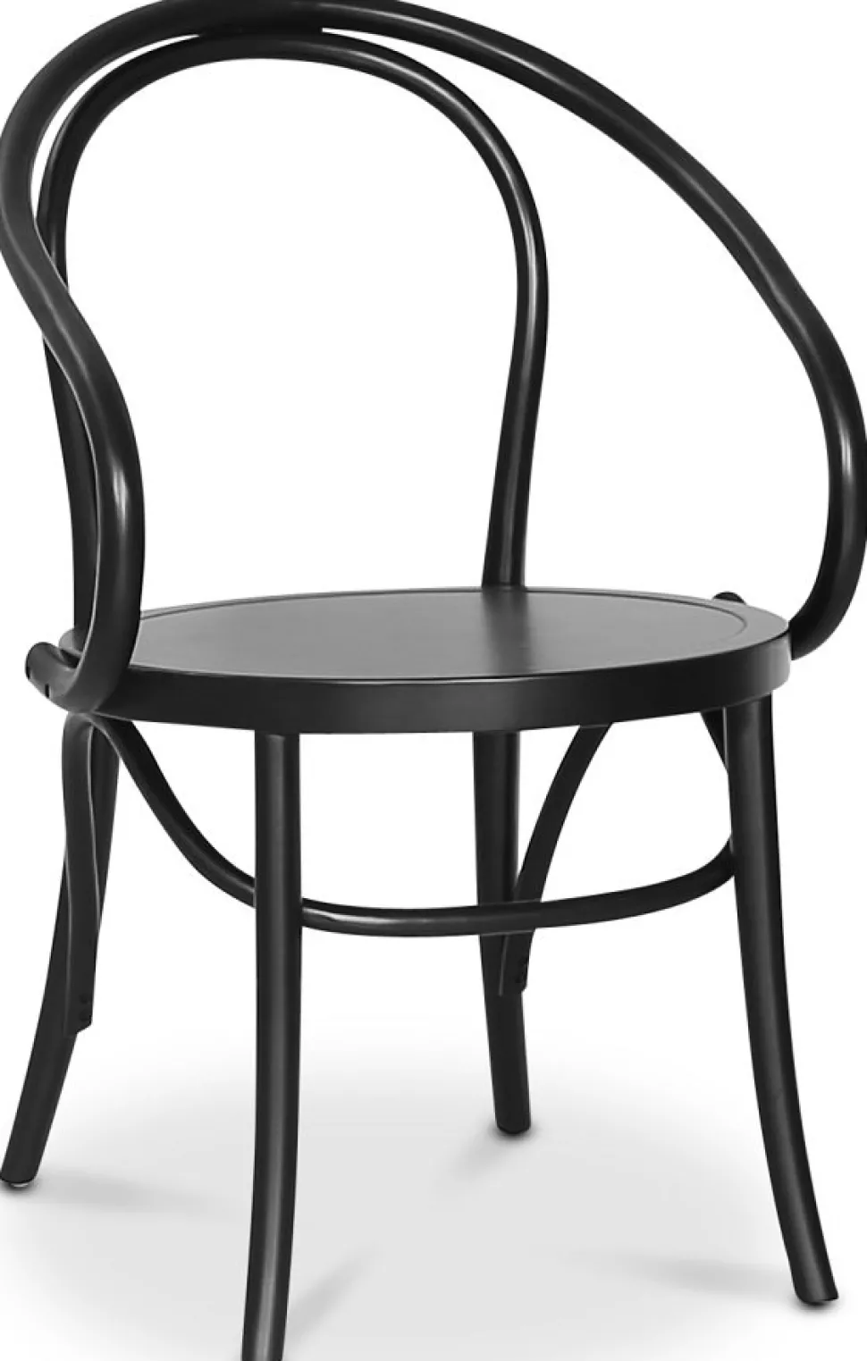 Skagen matgrupp; runt matbord 120 cm - Vit / brunbetsad ek med 4 st Danderyd No.30 stolar Svarta