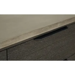 Skänk 160 cm bred mörkbetsad ek med betongskiva + Fläckborttagare för möbler