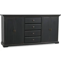 Skänk 180 cm bred svart + Fläckborttagare för möbler