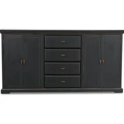 Skänk 180 cm bred svart + Möbeltassar