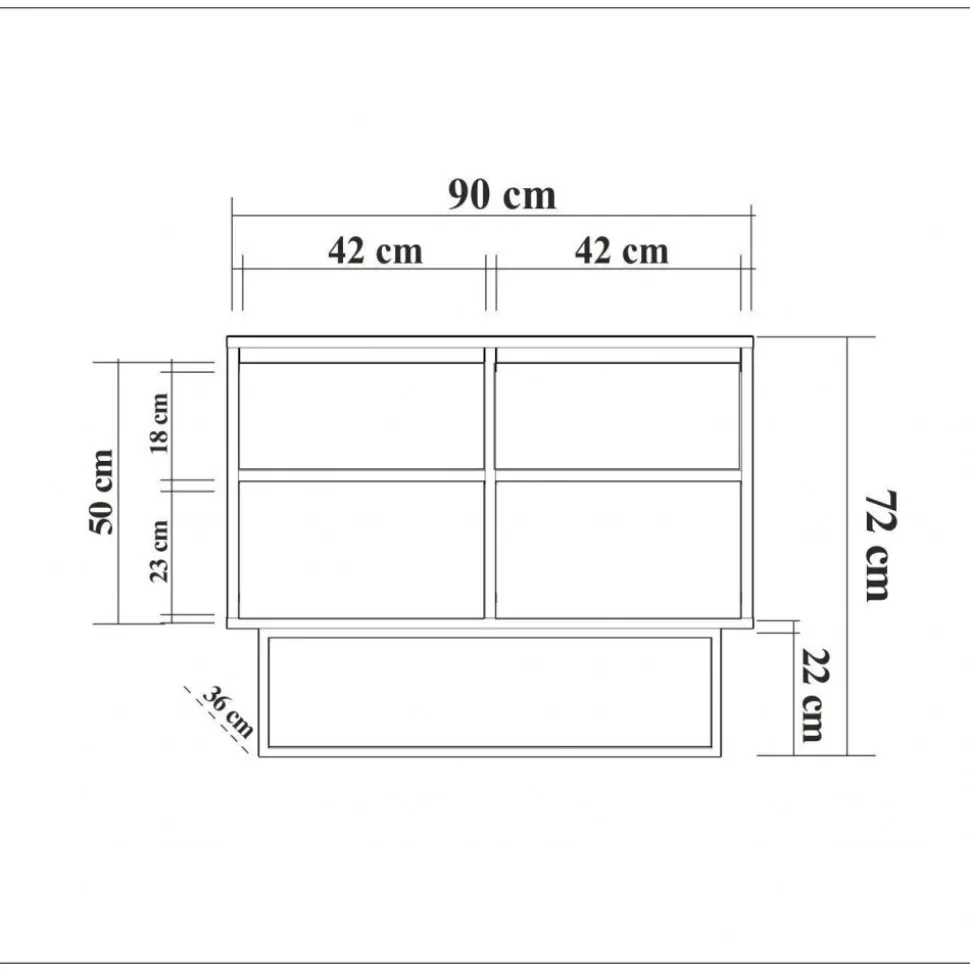 Skänk i valnöt 90 cm bred