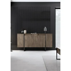 Skänk Lux i Valnöt/Svart - 160 cm