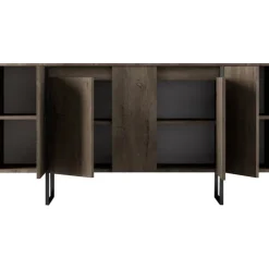 Skänk Lux i Valnöt/Svart - 160 cm