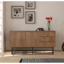 Skänk Ruba i valnöt - 140 cm + Möbeltassar