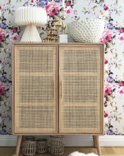 Skåp i trä och natur / rotting - React + Fläckborttagare för möbler