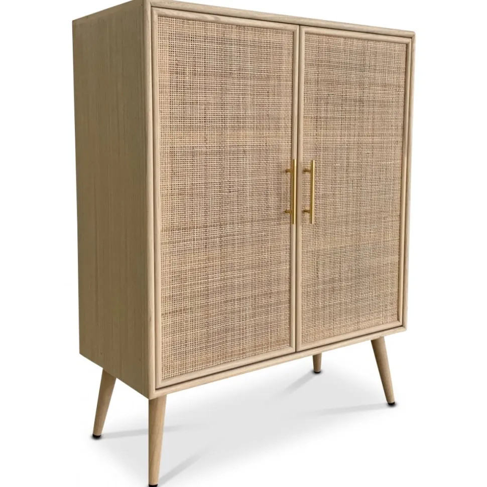 Skåp i trä och natur / rotting - React + Möbeltassar