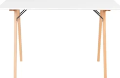 Skrivbord 120x60 cm - Vit/natur
