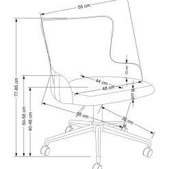 Skrivbordsstol grå sammet